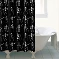 thumbnail image 4 of Black Halloween Dancing Skeleton Pattern Shower Curtain 84"x72" ,Bathroom Decorative Shower Curtains Set with 12 Hooks,Modern Waterproof Washable Shower Curtain, 4 of 6