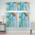 thumbnail image 5 of Abstract Teal Curtain Valances Set Green Gold Marble Natural Stone Cracks Modern Kitchen Curtains 24&nbsp;inch Length Rod Pocket Valance and Tiers 3 Piece Set Small Bedroom Bathroom Laundry Decor, 5 of 9