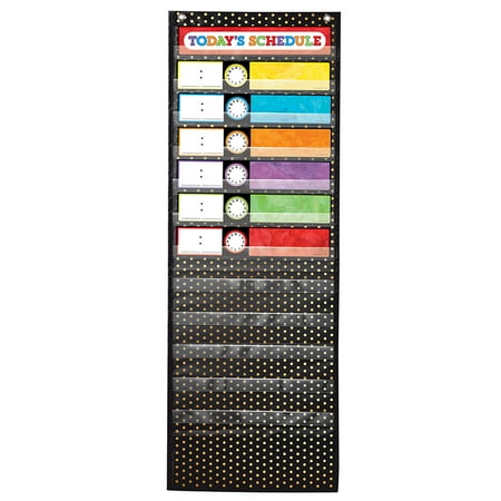 Weekly Schedule Chart - SCHEDULING POCKET CHART GOLD POLKA DOT DELUXE