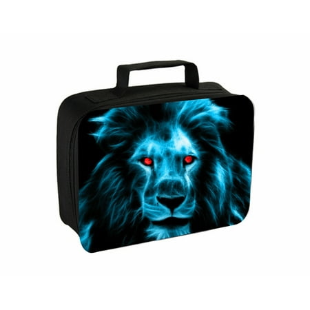 Blue Fractal Lion With Red Eyes Jacks Outlet TM Travel Toiletry Bag with Hanger