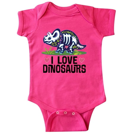 

Inktastic Girl Dinosaur I Love Dinosaurs Gift Baby Girl Bodysuit