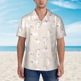 thumbnail image 2 of Balery Beautiful Rabbit Camisas hawaianas de manga corta para hombre, camisas playeras de corte holgado, camisas de vacaciones con botones,Small, 2 of 7