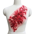thumbnail image 2 of Zeus Flower Sequin Rhinestone Motif Trim Applique Wedding Dress DIY Sewing Embroidery, 2 of 7