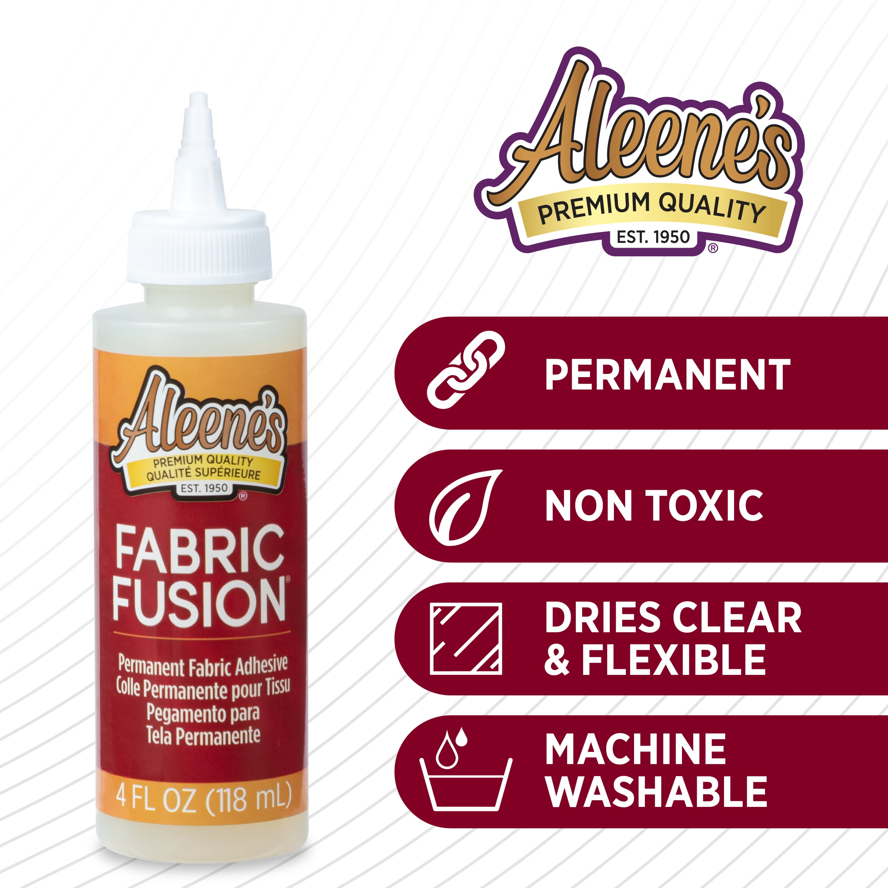 Aleene's Fabric Fusion Permanent Adhesive No-Sew Glue, 4 fl. oz.