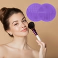 thumbnail image 5 of Unique Bargains Double Circle Shape Makeup Sponge Brush Cleaner Purple, 5 of 5