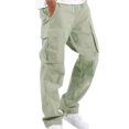 thumbnail image 1 of LUXUR Mens Drawstring Trousers Casual Sports Cargo Pant Light Green 3XL, 1 of 2