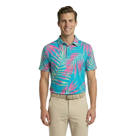 Birdie Bound Men's and Big & Tall Men's Print Polo Golf Shirt, Sizes XS-4XLT