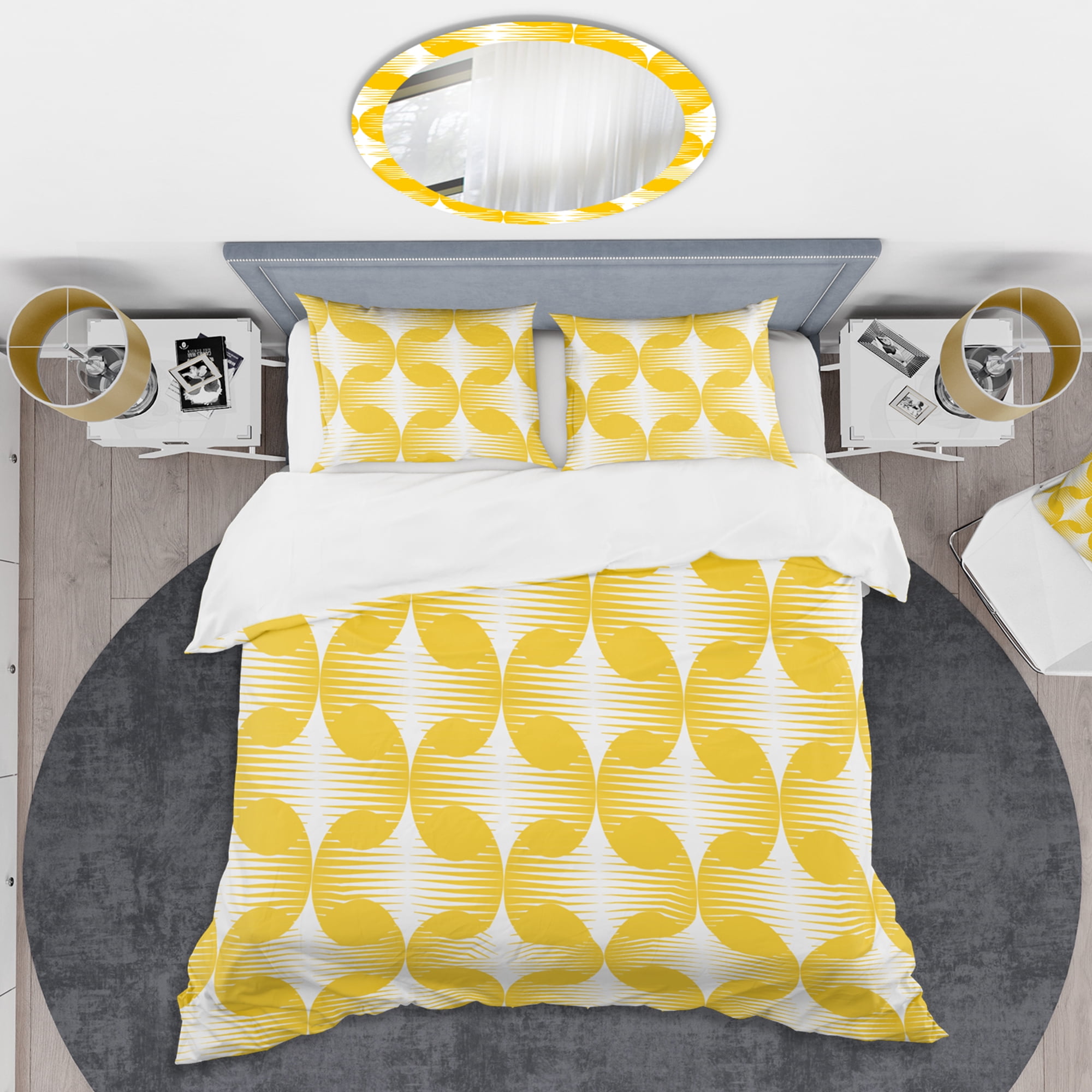 Designart 'Abstract Retro Geometric Pattern IV' Mid-Century Modern Duvet Cover Set