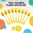 thumbnail image 6 of Exquisite Yellow Disposable Spoons - Yellow Plastic Spoons - 100 Count, 6 of 10