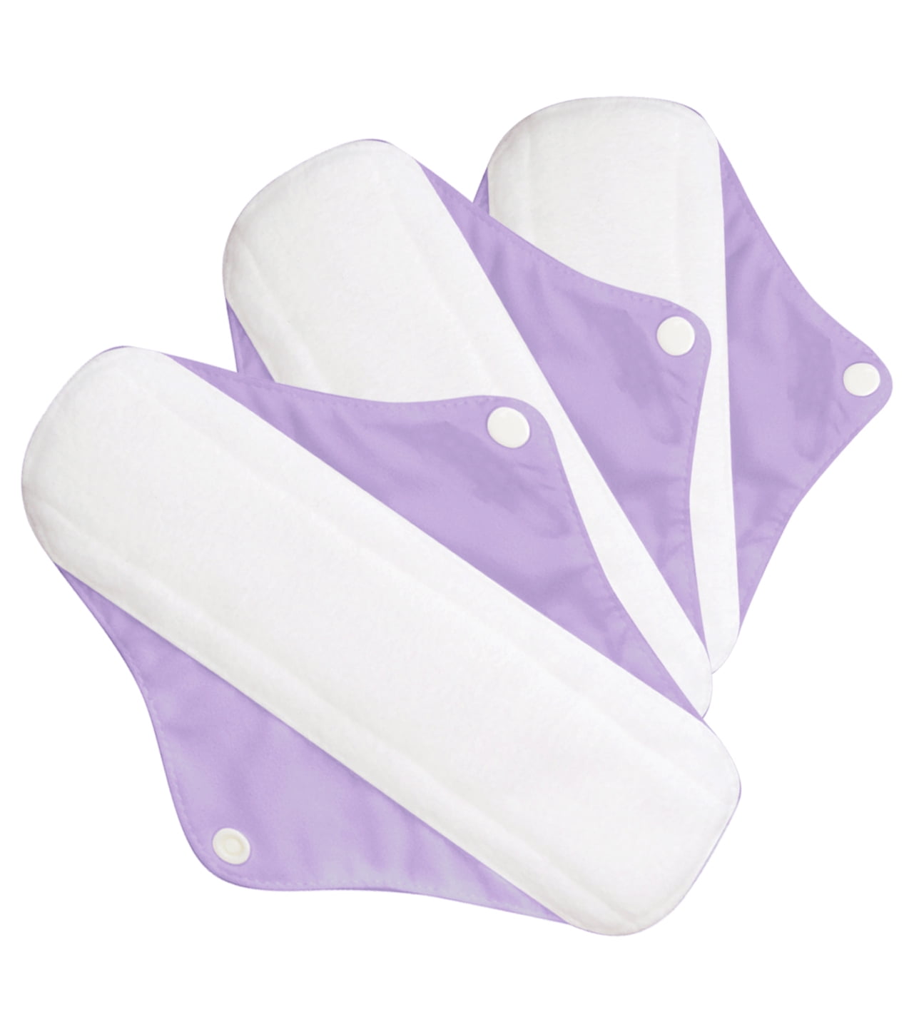 Charlie Banana 3 Cloth Feminine Pads, Size Regular and 1 Pouch, Lavender