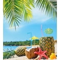 thumbnail image 3 of Ambesonne Beach Duvet Cover Set, Coconut Pineapple Summer, 2-Calking, Blue Green Brown, 3 of 7