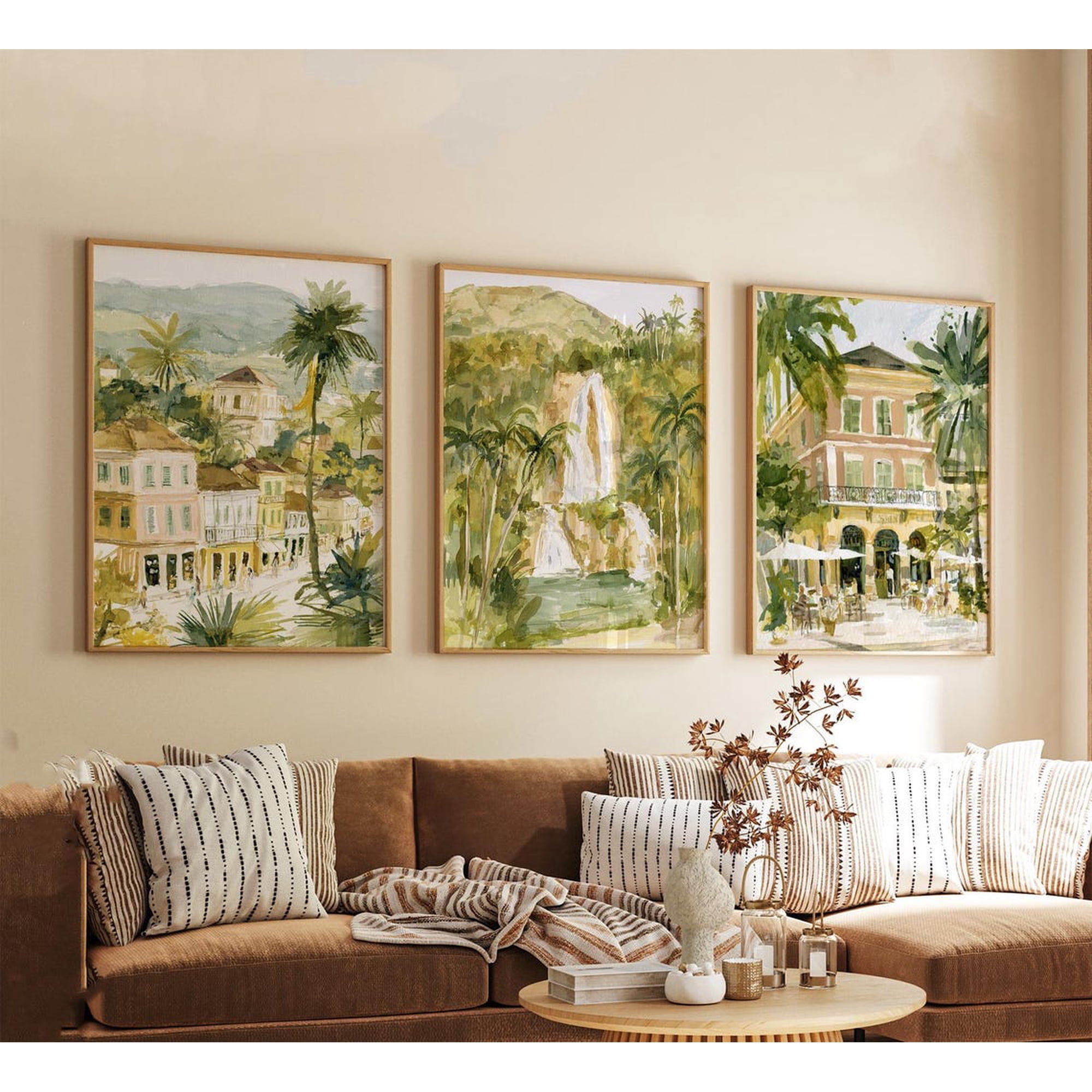 Set Of 3 Haiti Wall Art Prints Caribbean Travel Tropical Landscape Modern Cultural Vibrant Island Style Office And Living Room Decor