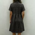 thumbnail image 5 of Womens Gingham Shirt Dress Collared Short Sleeve Relaxed Fit Casual Summer Dresses Comfy Everyday Midi Shirt Dresses Black L, 5 of 5