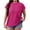 Hot Pink, variant on Horkkom Womens Summer Tops Plus Size Crew Neck Solid Color Short Sleeve Shirts Casual Loose Tunic Tops XXL