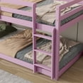 thumbnail image 6 of Solid Wooden , Solid Rubber Wooden Twin over Twin Floor Bunk Bed with Ladder ,Upper and Bottom Bed Platforms crafted with Strengthened Slats ,Pink, 6 of 10