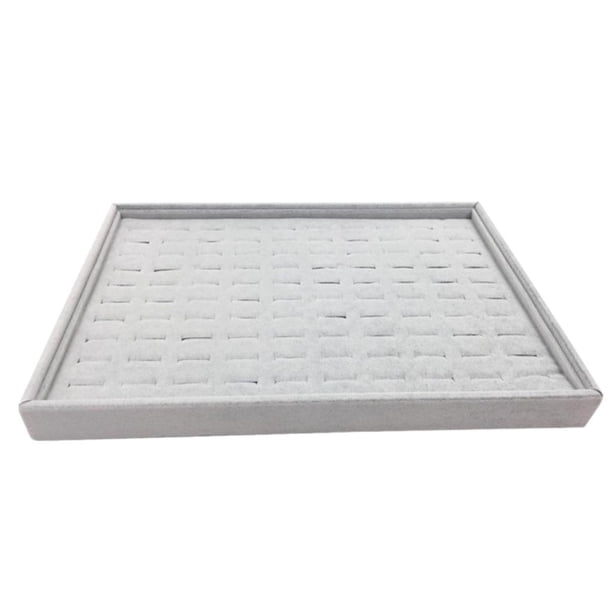 Caja de Bandeja grande Zulema para vitrina de exhibición 35x24x3cm gris