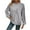 Gray, variant on Women's Long Sleeve Blouses Women's Stripe Brushed Solid Color Round Neck Pocket Casual Loose T-shirt Long Sleeved Round Neck Top, S-2XL