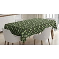 thumbnail image 1 of Geometric Forest Tablecloth, Eco Themed Woodland Circular and Triangular Tree Pattern, Rectangular Table Cover for Dining Room Kitchen, 60 X 84 Inches, Green Dark Green and Brown, by Ambesonne, 1 of 3