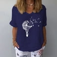 thumbnail image 2 of Babysbule Womens Tops Womens Short Sleeve Printed V-Neck Tops T-Shirt Loose Casual Blouse, 2 of 3