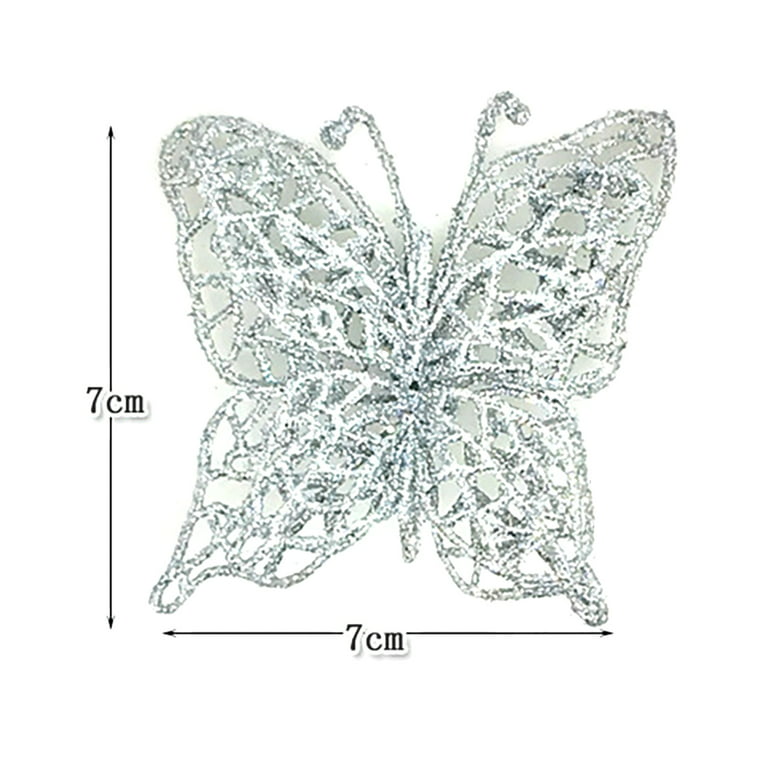 7cm Artificial Hollow Butterfly Christmas Tree Ornaments Wedding