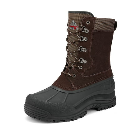 

Nortiv8 Mens Snow Boots Winter Warm Outdoor Hiking Boots Waterproof Work Boots Shoes Terrex-2M Brown Size 9