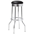 thumbnail image 3 of Theodore Upholstered Top Bar Stools Black and Chrome (Set of 2), 3 of 5