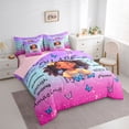 thumbnail image 2 of Castle Fairy Inspirational Girl Twin Bedding 7-Piece,Butterfly Quote Art Bedding Comforter Set,Purple, 2 of 7