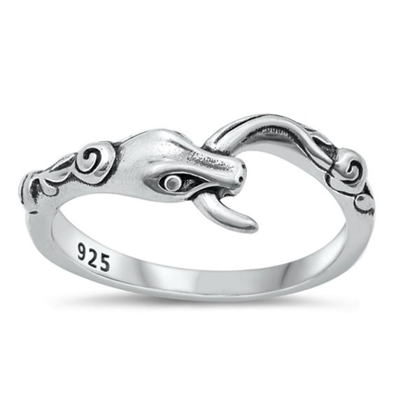 Wholesale Ring .925 Sterling Silver Bali Snake Serpent Band Jewelry Female Male Unisex Size 6