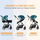 thumbnail image 3 of Hagaday Baby Stroller,2-in-1 Reversible Stroller with Bassinet Mode,Foldable Infant Stroller with Canopy,One Button Brake，Adjustable Handle, Newborn Stroller (Blue), 3 of 5