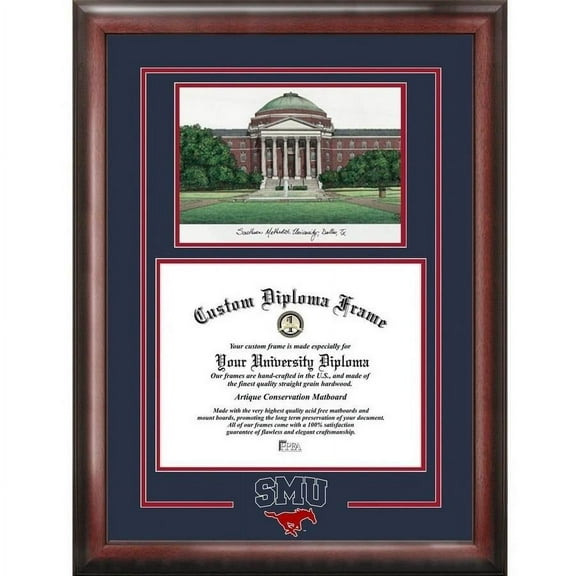 SMU Mustangs Spirit Graduate 8.5" x 11" Frame with Campus Image