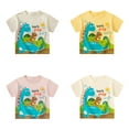 thumbnail image 4 of Toddler T Shirts Kids Toddler Boys and Girls Summer Colorful Cartoon Dinosaur Prints Short Sleeve T Shirts Baby Boy Summer Clothes Yellow 12 Months-18 Months, 4 of 7