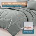 thumbnail image 5 of Casa Platino King Comforter Set Pre-Washed – 7 Piece Bed in a Bag – Brushed Soft Microfiber King Bedding Set with Comforter, Flat Sheet, Fitted Sheet, 2 Pillowcases & 2 Shams - Mineral, 5 of 8
