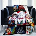 thumbnail image 4 of Cozy Christmas Cute Cat Santa Claus Blanket, Lightweight Flannel Throw For Sofa, Bed, Travel, Camping, Livingroom, Office, Couch, Chair, And Bed, Digital Printing Fleece Blanket With Soft And War, 4 of 8