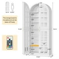 thumbnail image 6 of Demi Bonn 78" Tall Modern Shoe Cabinet - Acrylic Doors + LED Lights, 8-Tier Adjustable Shelves, for Entryway/Closet/Living Room, White & Gold, 6 of 6