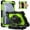 Black+Green, variant on ELEHOLD Rugged Hybrid Case For Samsung Galaxy Tab A9, with Built-in Kickstand 360° Rotating Handstrap Crossbody Shoulder Strap Shockproof Heavy Duty Case, Navyblue+Black