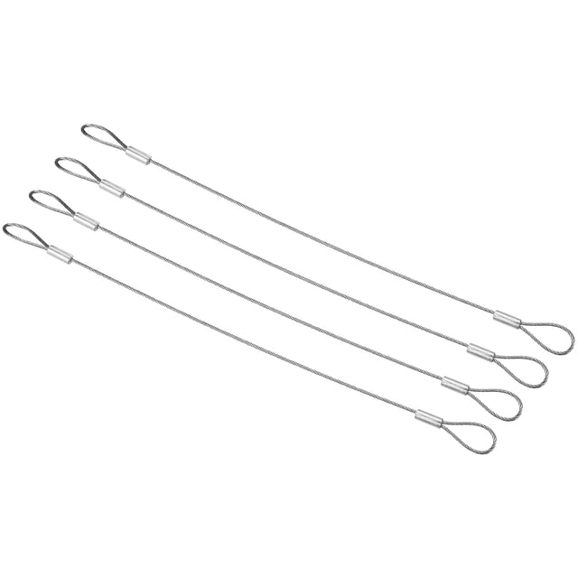 Cable de Seguridad para Luces de Escenario Uxcell de 8" Acero Inoxidable 304 Diámetro de 1.2mm, Paquete de 4