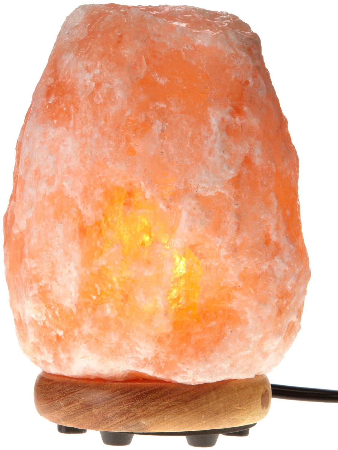 6-7lbs Large Wetsone Himalayan Salt Lamp Rock With Bulb Electric Wire Wood Base Fine Pink Rock Salt Lamp For Desk Table Natural Ionic Action 8 to 9 Inch high