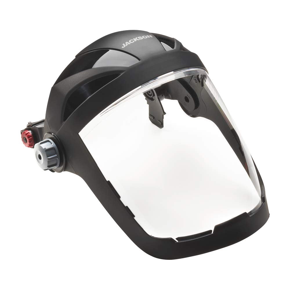 Jackson Safety Face Shield - QUAD 500 Premium Multi-Purpose Series - 9' x 12.125' x 0.060" Window - Clear AF - Hard Hat Interchange System (HHIS) for mounting on slotted hard hats