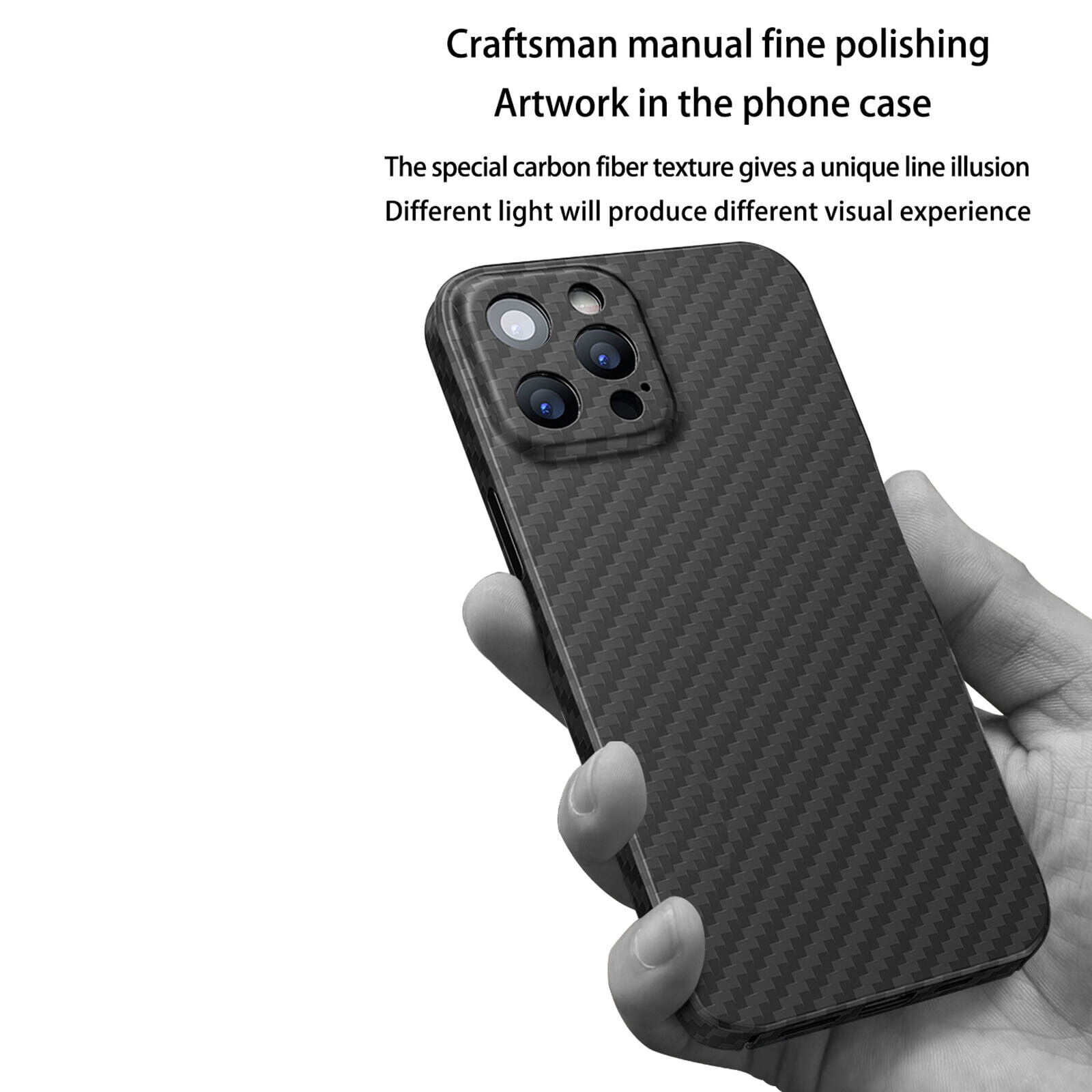 Case for iPhone 14 Pro Max, Compatible with Wireless Charging, Ultra Slim & Lightweight with Carbon Fiber Texture Anti-drop Anti-scratch Phone Cover for iPhone 14 Pro Max, Black