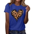 thumbnail image 4 of ALLLIST Crew Neck Women's Tops Short Sleeve Plus Size T-Shirts Love Heart Blue Fashion Holiday Shirts Ladies Tops, 4 of 5