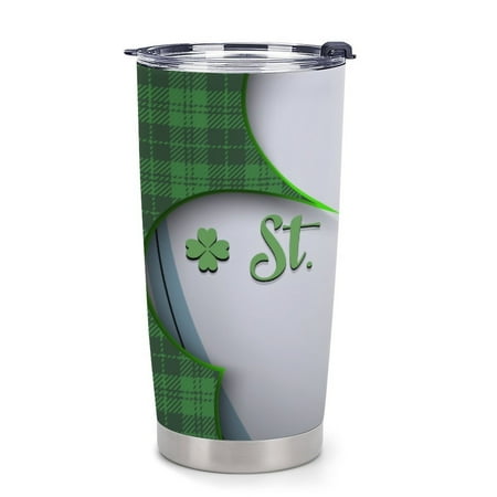 

ANYWAY.GO Thermal Insulation Coffee Travel Mug with Lid Spill Proof Happy Patricks Day Rugby Ball Portable Thermal Thermal Cup for Car 20oz