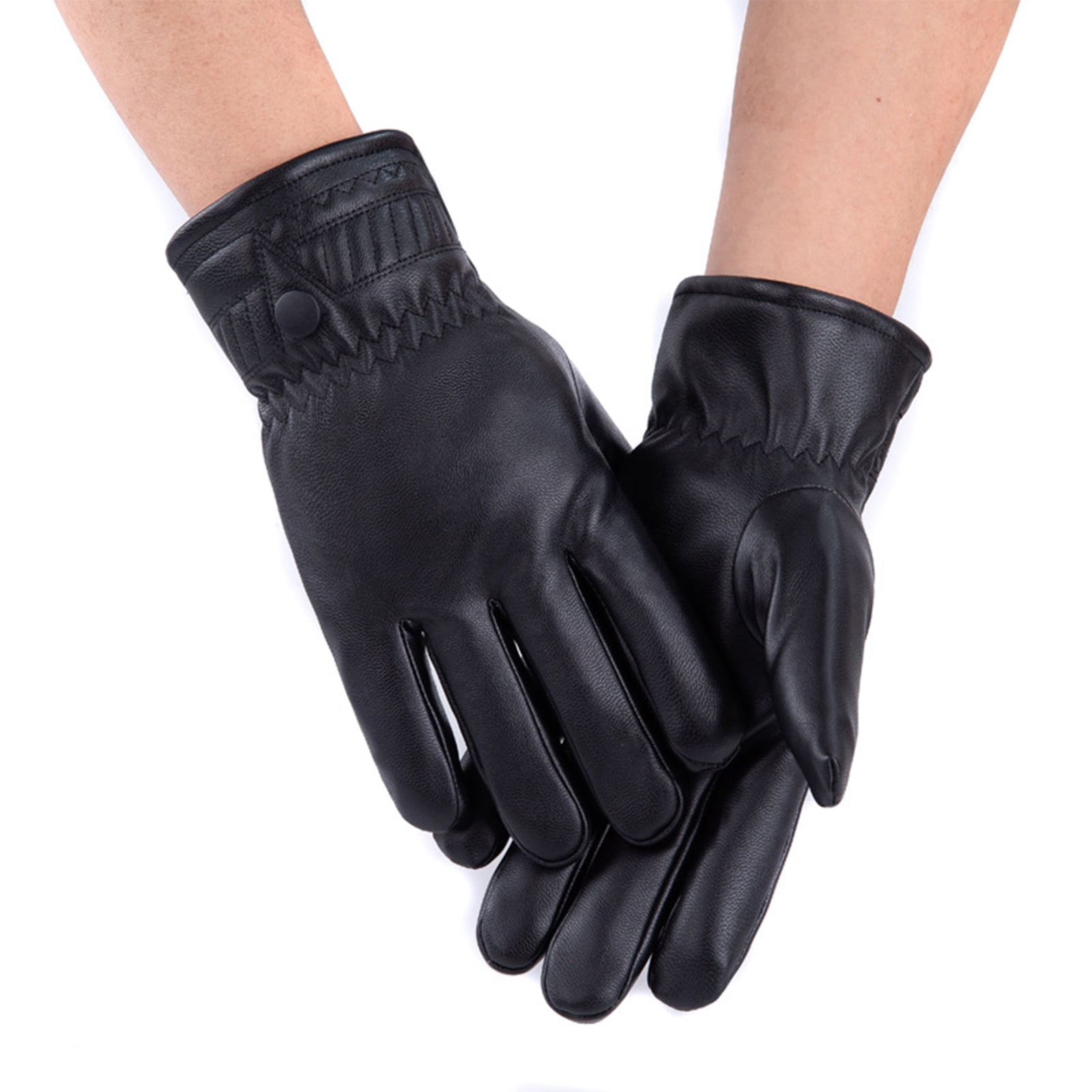 Lizxun Men Winter Thermal Leather Gloves Waterproof Touch Screen Hand