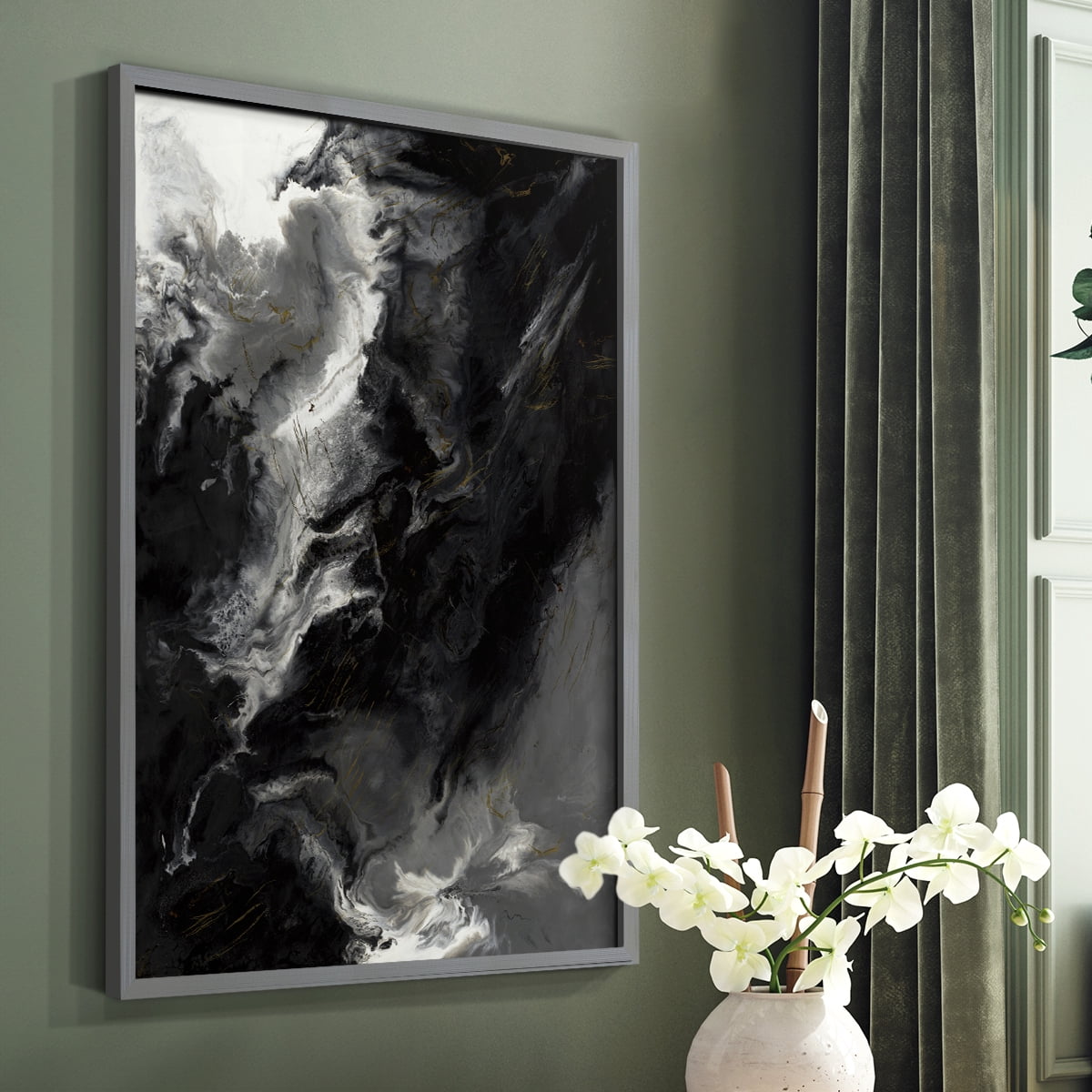 Changes Framed Print in Gray Solid Wood Framed Print No Nail Hanging