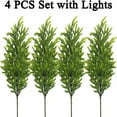 thumbnail image 2 of 35in Christmas Lighted Norfolk Pine Branches - 4-Piece Set of Lit Stems with String Lights, Requires 3 AA Batteries (Not Included), Perfect for Indoor Outdoor Holiday Decor, Multicolor, 2 of 6