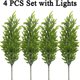 thumbnail image 2 of Fasiaou 3 Counts Christmas Lighted Norfolk Pine Branches Realistic Artificial Greenery with Warm LED Lights Flexible Stems for Holiday Home Decor Festive Table Centerpiece Floral Arrangements, 2 of 6