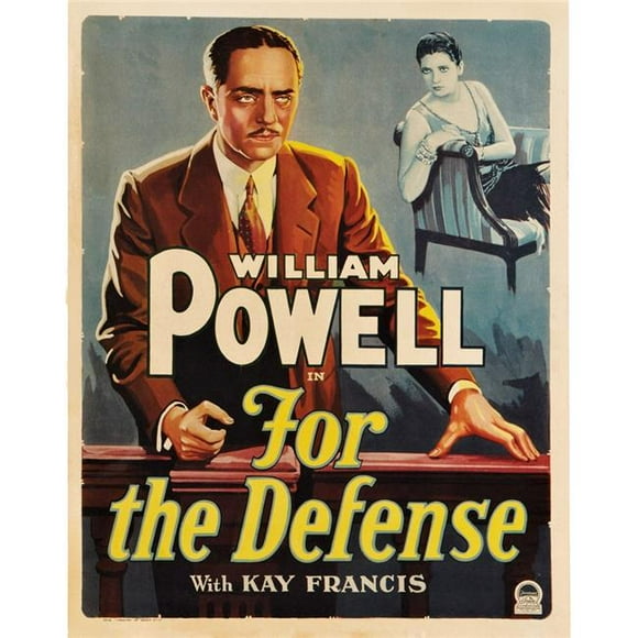 Everett Collection EVCMCDFOTHEC093H For The Defense William Powell Front Kay Francis 1930 Movie Poster Masterprint, 11 x 17