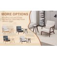 thumbnail image 2 of Mid Century Modern Accent Chair And Coffee Table Set In Beige And Natural Wood For Living Room Or Bedroom Lounge Spaces, 2 of 9