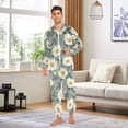 thumbnail image 6 of FORMRS Onesies Pajama for Adults Unisex Hoodie Winter Jumpsuit One Piece Sleepwear, Sizes S-2XL, Sage Green Flower Pattern, 6 of 7
