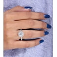 thumbnail image 5 of Blue Jewel 2 Ct Round Cut Diamond Rings for Women's - 14K White Gold Plated Rings - Engagement Wedding Halo Rings For Women's - Gorgeous Halo Anniversary for Gifts - Diamond Ring For Birthday Gifts, 5 of 8