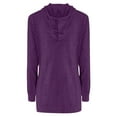thumbnail image 5 of Women's Casual Lightweight Hoodies Long Sleeve Drawstring Sweatshirts Dark Purple M, 5 of 5